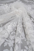 Blumen Braut Spitze Off-White/ Braut Spitzenstoff/ Blumen Hochzeit Spitze/ Couture Spitze// L23-552