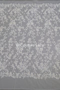 Beaded lace fabric/ Couture lace fabric with pearls, beads and pearl rows/ Bridal lace/ Beaded lace fabric// L23-637