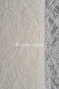 Floral bridal lace off-white/ bridal lace fabric/ floral wedding lace/ couture lace// L23-601