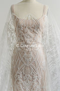 Floral bridal lace off-white/ bridal lace fabric/ floral wedding lace/ couture lace// L23-601
