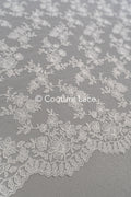 Blumen Braut Spitze Off-White/ Brautspitze mit Blumen/ Blumen Hochzeit Spitze/ Couture Spitze// L23-598