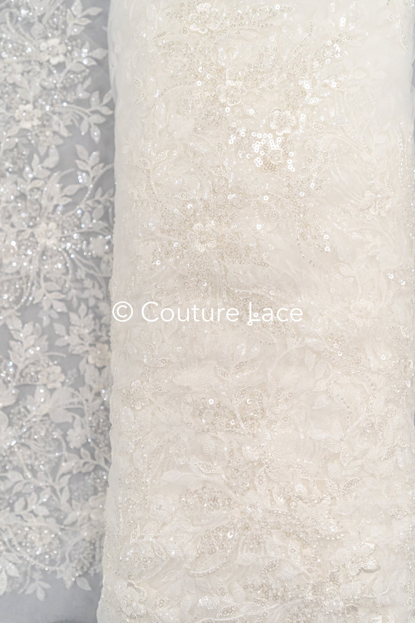 Pearl lace fabric off-white/ Couture lace fabric with pearls &amp; sequins/ Bridal lace fabric/ Pearl lace// L23-251N