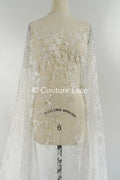 Pearl lace fabric off-white/ Couture lace fabric with pearls &amp; sequins/ Bridal lace fabric/ Pearl lace// L23-251N