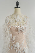 Perlen Spitzenstoff Off-White/ Couture Spitze Stoff/ Braut Spitzenstoff/ Perlenspitze// L23-475