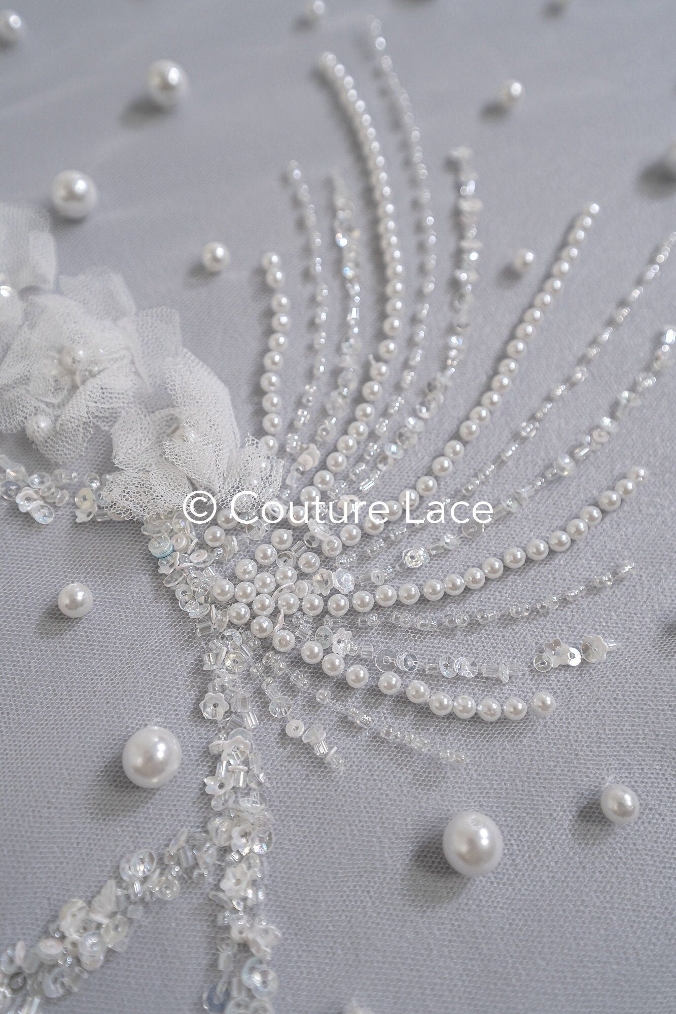 3D Blumen Spitzenstoff Off-White/ Braut Spitzenstoff/ romantische Spitze mit 3D Blumen/ Hochzeit Spitzenstoff// L23-666