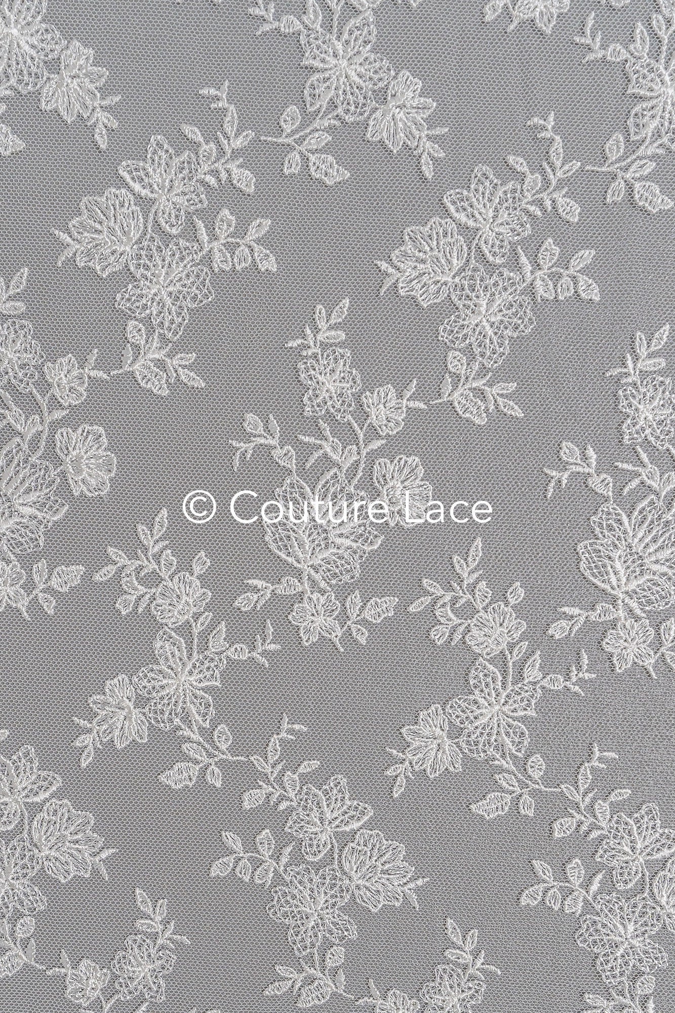Blumen Braut Spitze Off-White/ Brautspitze mit Blumen/ Blumen Hochzeit Spitze/ Couture Spitze// L23-598