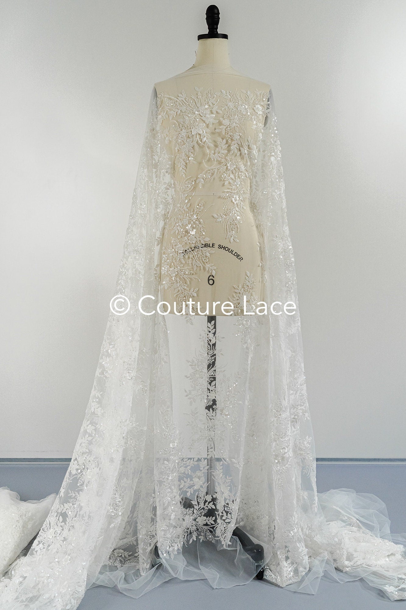 Pearl lace fabric off-white/ Couture lace fabric with pearls &amp; sequins/ Bridal lace fabric/ Pearl lace// L23-251N