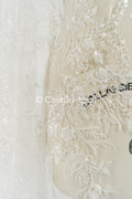 Pearl lace fabric off-white/ Couture lace fabric with pearls &amp; sequins/ Bridal lace fabric/ Pearl lace// L23-251N