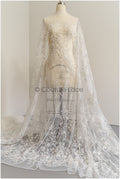 Pearl lace fabric off-white/ bridal lace fabric with pearls// L23-251B