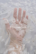 3D Blumen Spitzenstoff Off-White/ Braut Spitzenstoff/ romantische Spitze mit 3D Blumen/ Hochzeit Spitzenstoff// L23-663