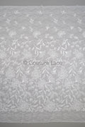 Floral bridal lace off-white/ bridal lace with flowers/ floral wedding lace/ couture lace// L23-580