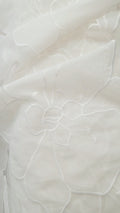 Floral embroidered bridal lace fabric, lace with large floral pattern for wedding dresses // L25-788