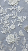 3D Blumen-Spitzenstoff/ Französischer Braut-Spitzenstoff/ Romantischer Blumen-Spitzenstoff mit 3D Blumen/ Hochzeitsspitzenstoff// L24-696