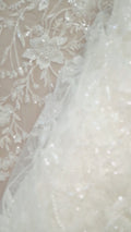 Perlen-Spitzenstoff/ Couture-Spitzenstoff/ Braut-Spitzenstoff/ Perlen-Spitzenstoff// L24-690
