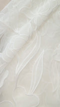 Floral embroidered bridal lace fabric, high-quality lace fabric with large floral pattern for wedding dresses // L25-835