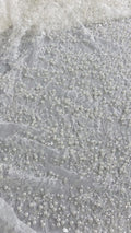 Encaje nupcial bordado con perlas sobre fino encaje francés / Encaje nupcial de alta calidad con perlas // L25-407