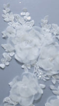 3D flower appliqués for wedding dresses/ wedding dress lace flowers // A25-485