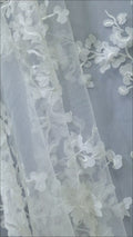 Floral bridal lace/ Bridal lace fabric/ Off-white bridal lace/ Lace with 3D flowers/ Couture lace/ L24-680