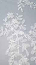 3D flower lace fabric/ French bridal lace fabric/ Romantic floral lace fabric with 3D flowers/ Wedding lace fabric// L24-699