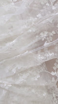 Florale Braut Spitze/ Braut Spitzenstoff / Off-White Braut Spitze/ bestickte Hochzeit Spitze/ Couture Spitze/ L24-697
