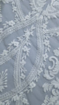 Florale Spitze für Brautkleider, Bestickte Brautspitze mit Blumenmuster // L26-077B