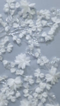 3D-Blumen Perlen-Applikationen für Brautkleider/ Brautkleidspitze Perlen Motive // A25-520