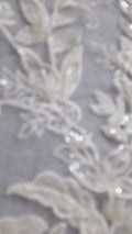 Encaje con perlas / encaje couture / encaje nupcial / encaje con perlas // L24-695