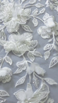 Exquisite Florale Spitze für Brautkleider, 3D Blumenspitze für Brautmode // L25-726