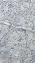 Floral Bridal Lace/ Bridal Lace Fabric/ Off-White Bridal Lace/ Embroidered Wedding Lace/ Couture Lace/ L24-709
