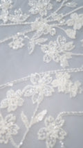 pearl lace fabric/ couture lace fabric/ floral bridal lace fabric/ pearl lace fabric// L24-679