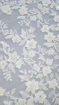 Perlen-Spitzenstoff/ Couture-Spitzenstoff/ Braut-Spitzenstoff Weiß Off-White/ Perlen-Spitzenstoff// L24-707