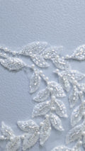 Appliques florales brodées de perles pour robes de mariée / Dentelle pour robe de mariée à motifs de perles // A25-527