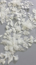3D Flower Bead Appliqués for Wedding Dresses/Wedding Dress Lace Bead Motifs // A26-524