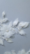 3D-Blumen Perlen-Applikationen für Brautkleider/ Brautkleidspitze Perlen Motive // A25-481