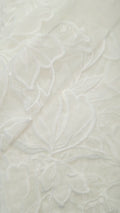 Floral embroidered bridal lace fabric, high-quality lace fabric for wedding dresses // L25-834