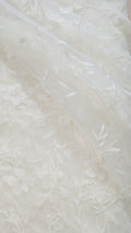 Tejido de encaje de alta calidad para vestidos de novia, encaje nupcial bordado floral // L25-723