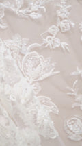 Florale perlenbestickte Brautspitze für Brautkleider // L25-092N