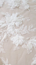 Exquisite floral lace for wedding dresses, luxury bridal lace with 3D flowers // L25-833