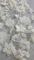 3D flower pearl appliqués for wedding dresses/ bridal lace pearl motifs // A26-480