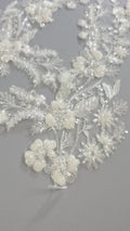 Perlen Perlen Blumen Applikation/ Perlen Braut Aufnäher/ Hochzeitskleid Spitze Applikation/ Brautblatt Applikation/ A23-332
