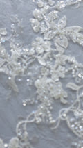 Perlen-Spitzenstoff/ Couture-Spitzenstoff floral/ Braut-Spitzenstoff/ Perlen-Spitzenstoff// L24-692