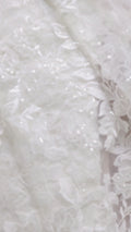 Encaje floral para novia / tejido de encaje nupcial / encaje de novia en blanco roto / encaje de boda bordado / encaje couture / L24-688