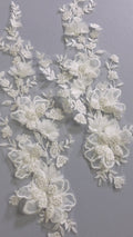 3D Flower Bead Appliqués for Wedding Dresses/Wedding Dress Lace Bead Motifs // A26-523