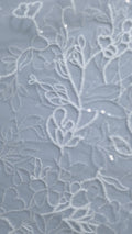 Pizzo floreale per abiti da sposa, pizzo da sposa con motivi floreali e delicate paillettes // L26-030