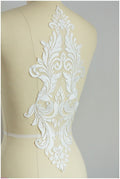 Hochzeitskleid Applikation, Lace Ornament, Große Spitzen Applikation, Blumen Applikation, Spitzenblume, Illusion Back Lace Applikation// A17-030