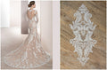 Hochzeitskleid Applikation, Lace Ornament, Große Spitzen Applikation, Blumen Applikation, Spitzenblume, Illusion Back Lace Applikation// A17-030
