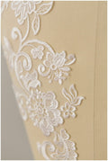 2Stk. gespiegelte weiche Spitzenblume Applikation - IVORY - Spitzenblume, Spitzenaufnäher, Brautkleid Applikation// A17-003