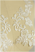 2Stk. gespiegelte weiche Spitzenblume Applikation - IVORY - Spitzenblume, Spitzenaufnäher, Brautkleid Applikation// A17-012