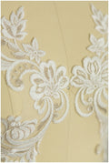 2Stk. gespiegelte Spitzenblume Applikation - IVORY/ SILBER - Spitzenblume, Spitzenaufnäher, Brautkleid Applikation// A17-015