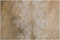 2x LARGE mirrored lace - PAIR = 2 yds/ Floral lace trim off-white/ Bridal dress lace/ Sequin lace trim// T17-003